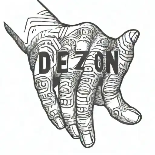 Dezon In Text On Ring Finger