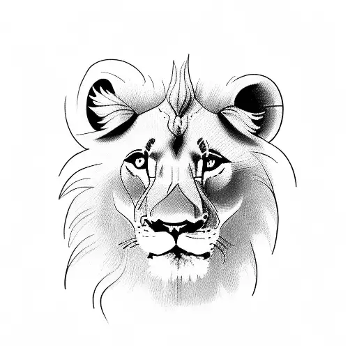 Mother Lion And 2 Puppy Lion