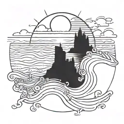 Sun Setting By The Sea