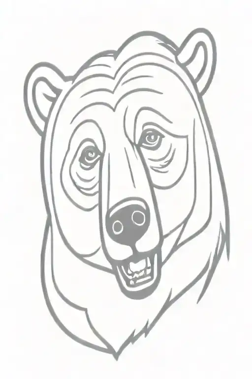 Bear Head Mouth Open