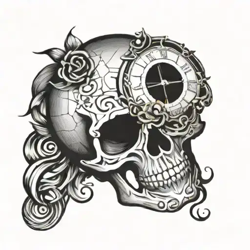 Skull With Clock