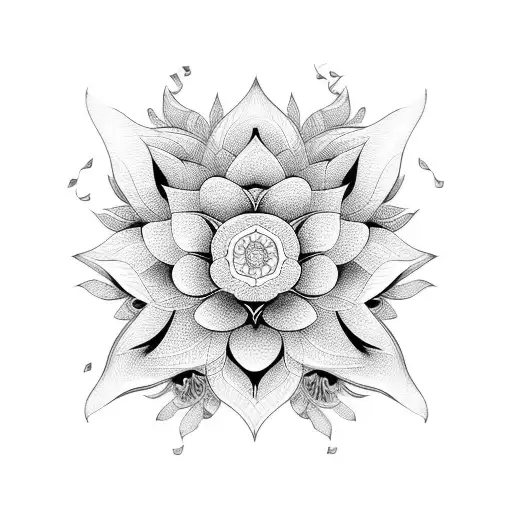 Lotus Flower Surrounded By Curcumin Spice