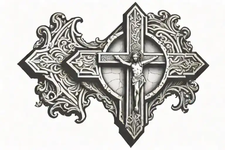 Jesus Grave Stone Surrounded