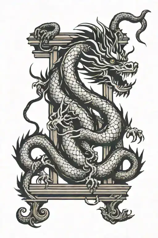 Chinese Dragon On Bars