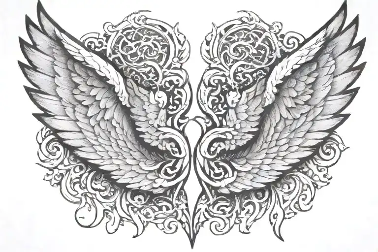 Angel Wings Spread Wide