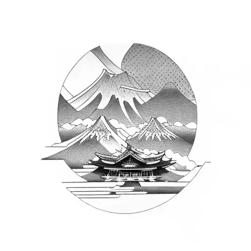 A Japanese Car Driving In Japanese Mountains