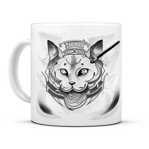 A Coffee Mug With A Paintbrush And Musical Notes Emerging From It