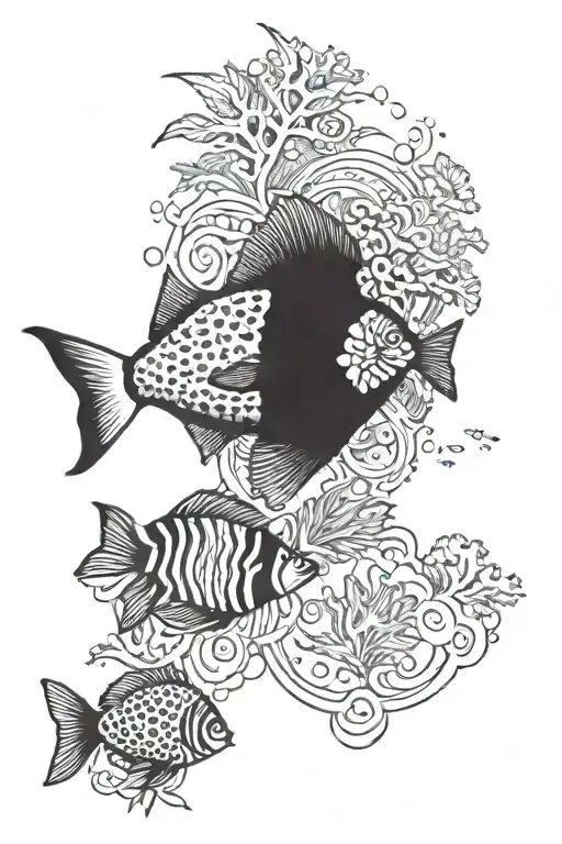 Saltwater Reef With Fish