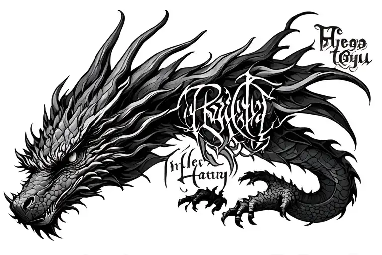Dragon With Text