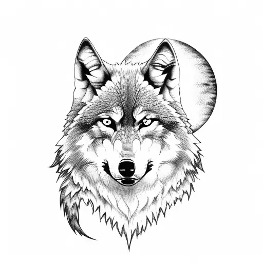 Wolf With Moon And Name Amaia