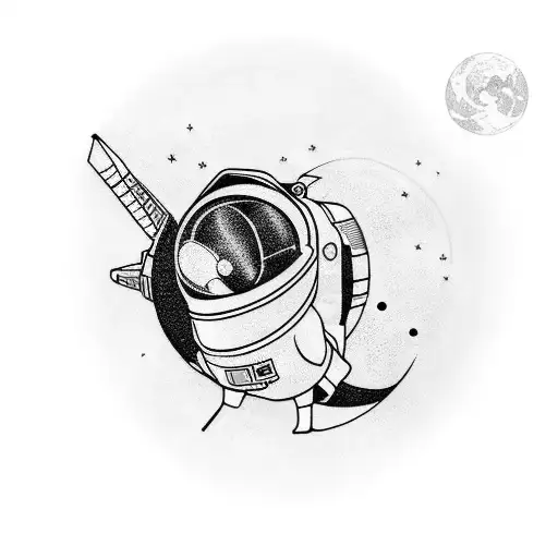 Anime Character As An Astronaut Exploring Space