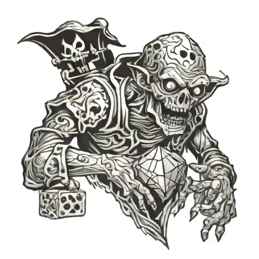 Zombie With A D20 Dice