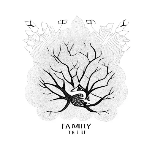 A Family Tree With Each Member Represented By A Different Animal