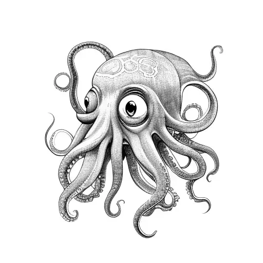 Octopus Riding A Motorcycle Through A Futuristic Cityscape