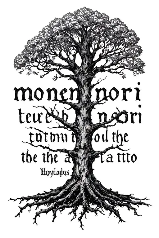 Momento Mori Text With A Tree