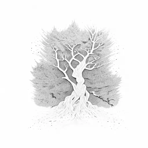 Tree Dissolving Into Ash