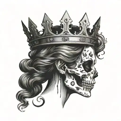Women With Skull Head In Creepy Dark S Crown
