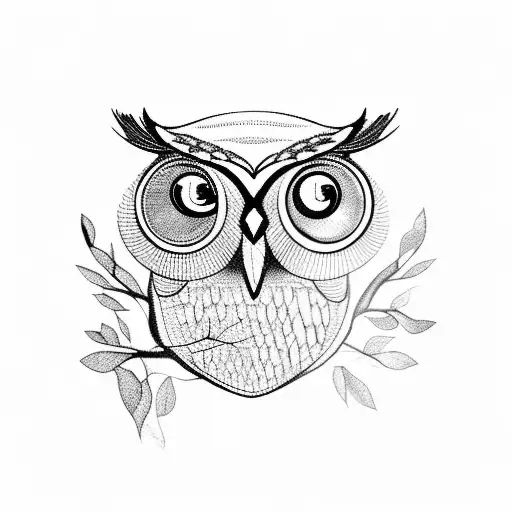 Owl Hanging From A Branch Of A Large Tree