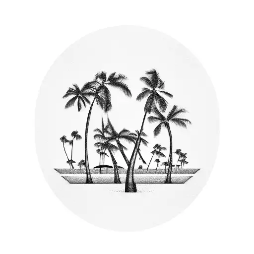 Piano Keys As Palm Tree