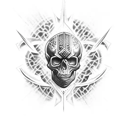 Tribal Skull Warrior Fire