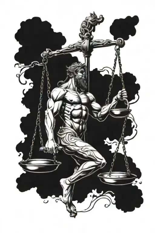 Titan Atlas Carrying Libra Scales