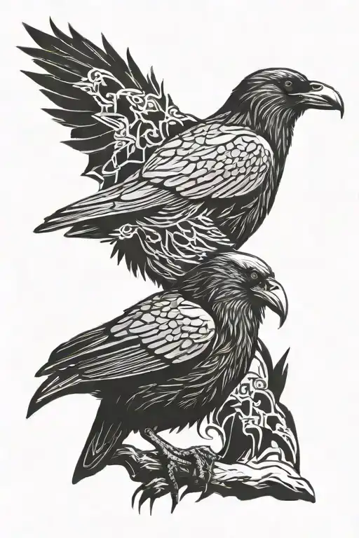 Hugin And Munin Raven