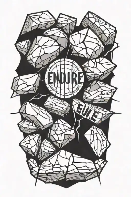 The Word Endure Surrounded By Cracked Rocks