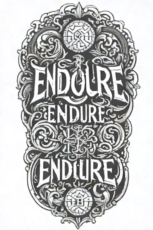 The Word Endure Emerging From Stone