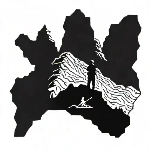 Soldiers Standing Mountain Landscape