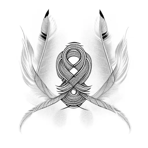 Infinity Symbol With Feathers