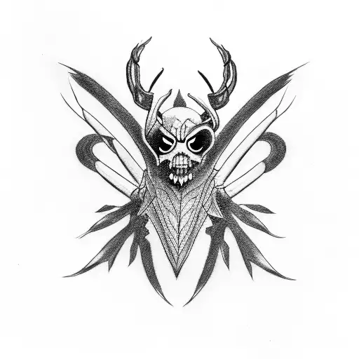 A Dark Beattle With Long Horns Gothic Style