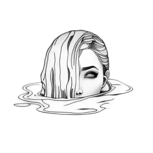 A Woman's Head In Water