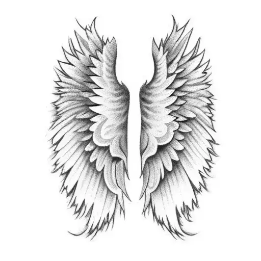Angel Wings On Back Of Shoulder
