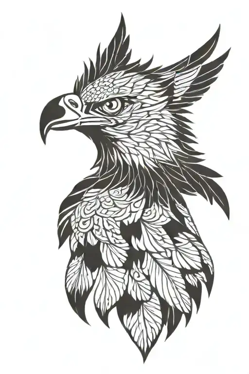 Eagle With Head And Pattern And Transition