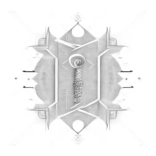 A Music Note Formed By Architectural Blueprints