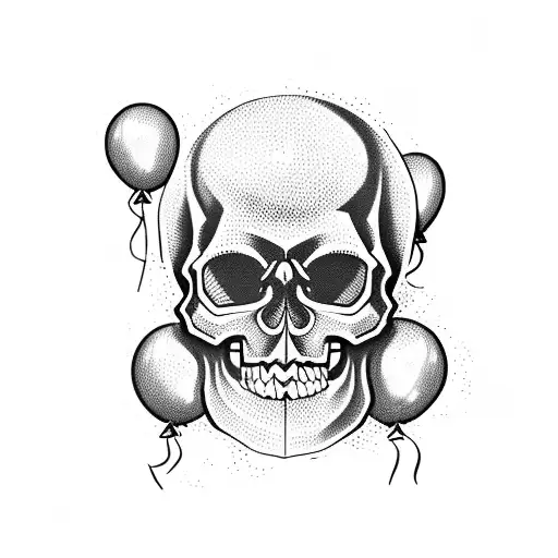 Skull Juggling Colorful Balloons
