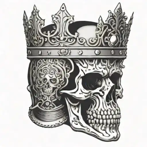 Skull Wearing A Crown Shoulder Armor