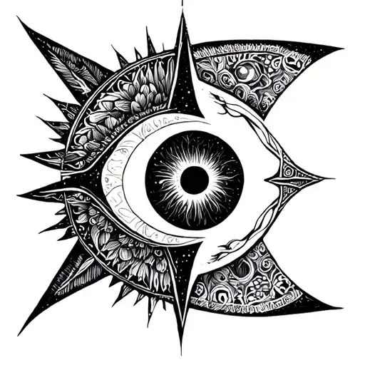 Trisskel Star Moon Eye Of Ra