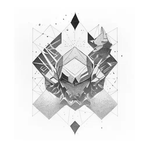 Atlas Holding Up Sky In Black And Gold Ink