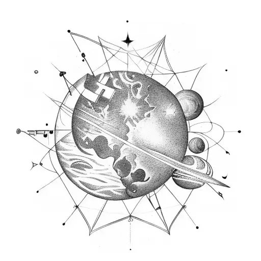 A Celestial Orchestra Playing Music On Different Planets