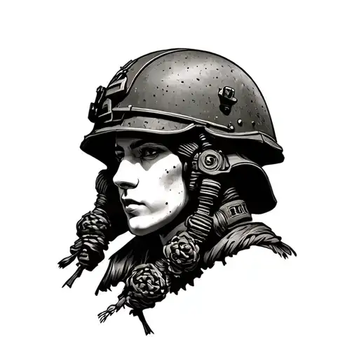 Military Helmet Adorned