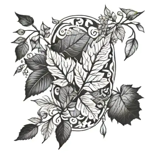 Leaf And Trees For Bracelet Just Below The Elbow