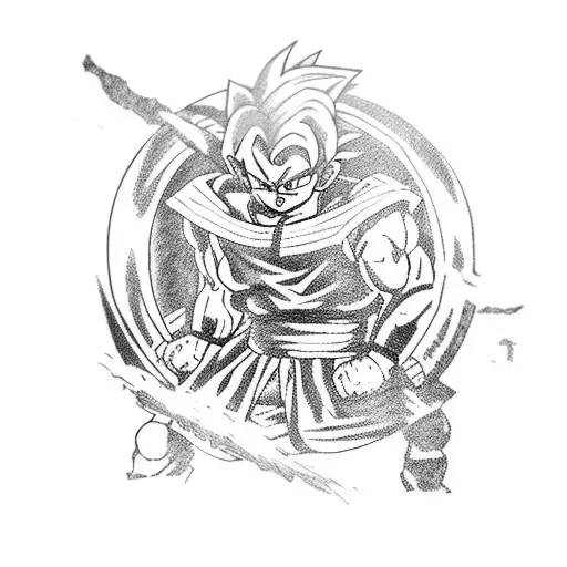 Dragon Ball Z Character In A Samurai Armor