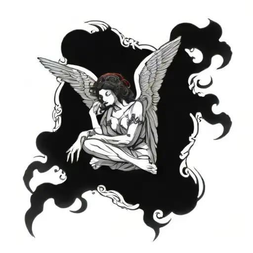 Angel In Blood With A Halo With A Web