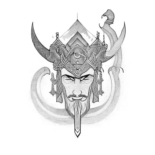 Design A Norse Mythology-inspired Tattoo Incorporating Elements Of Punjabi Culture