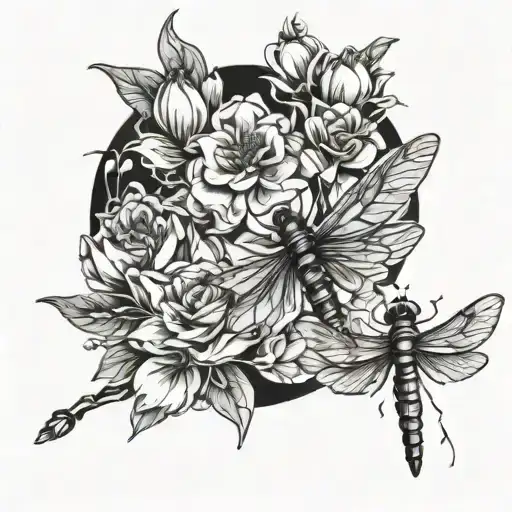 Flowers Dragonfly Wrap Design Inspired