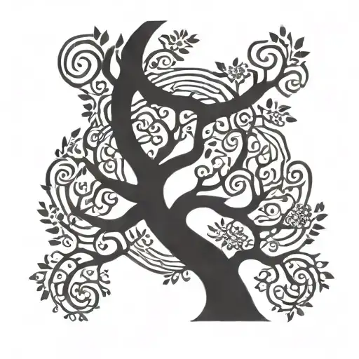 A Tree Of Life Intertwined With Symbols Representing The Bond Between A Son And His Mother
