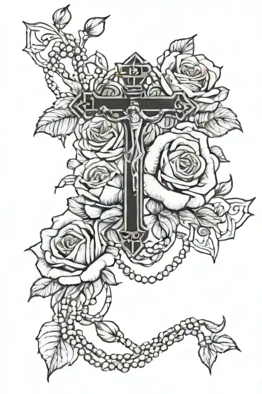 Roses And Rosary Wrapped