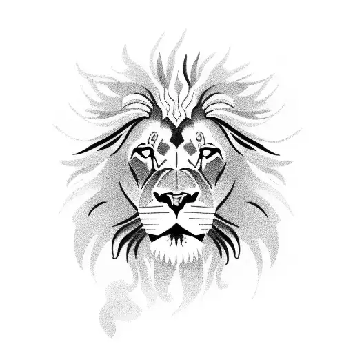 A Majestic Lion Surrounded By A Wild And Lush Jungle