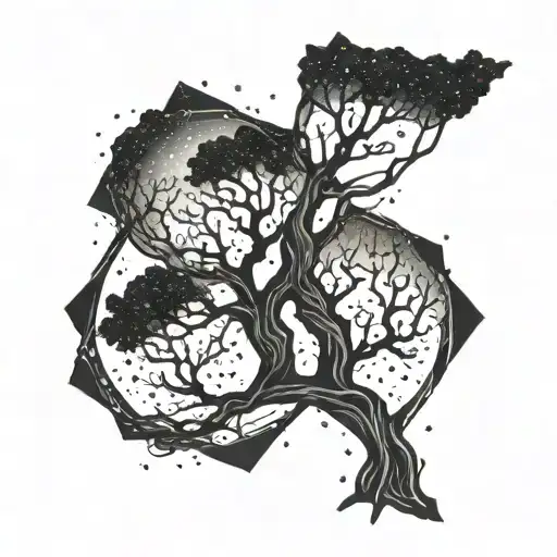 Gemini Constellation Forming 2 Intertwinded Trees